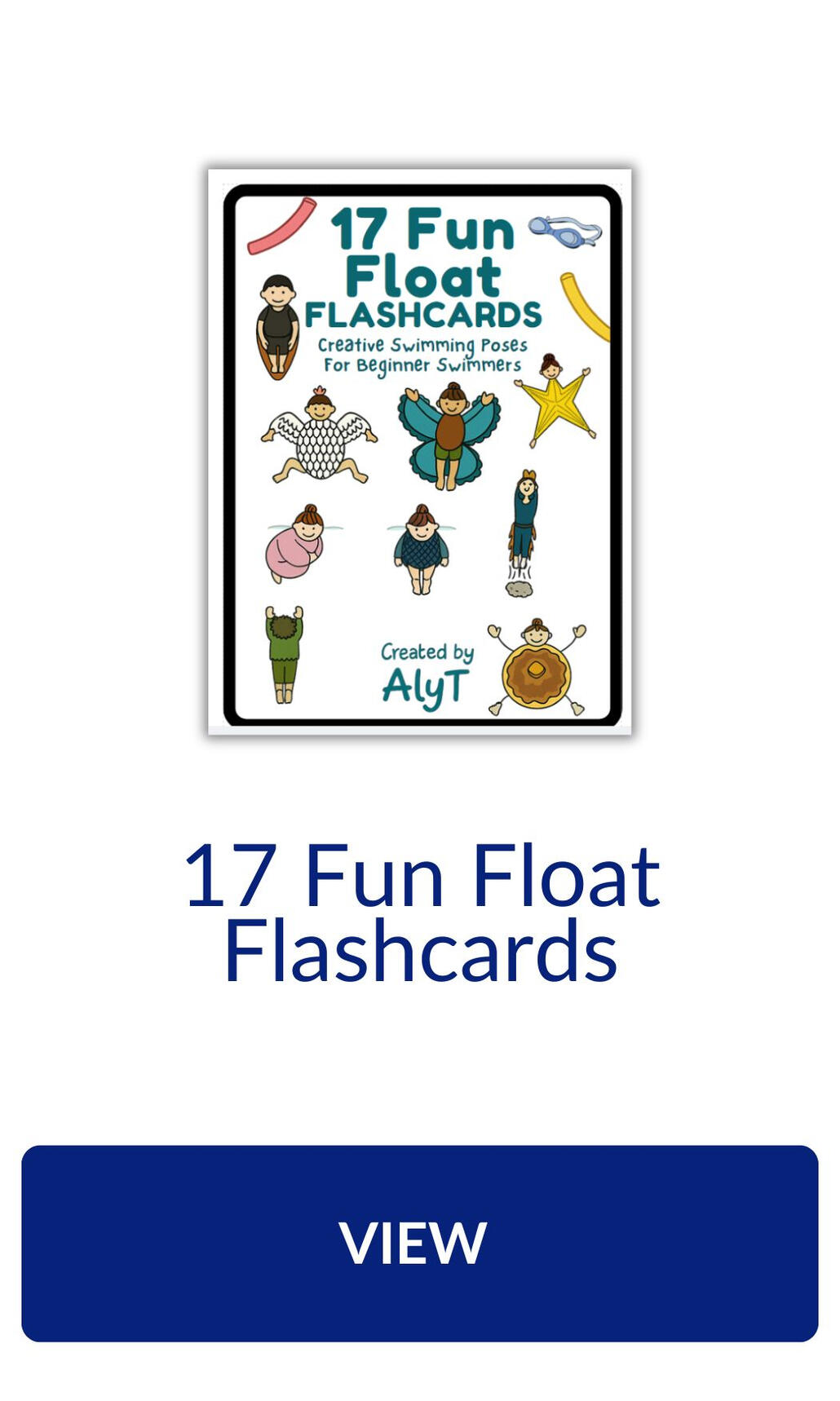 Learn to swim float flashcards Flashcards for swimming